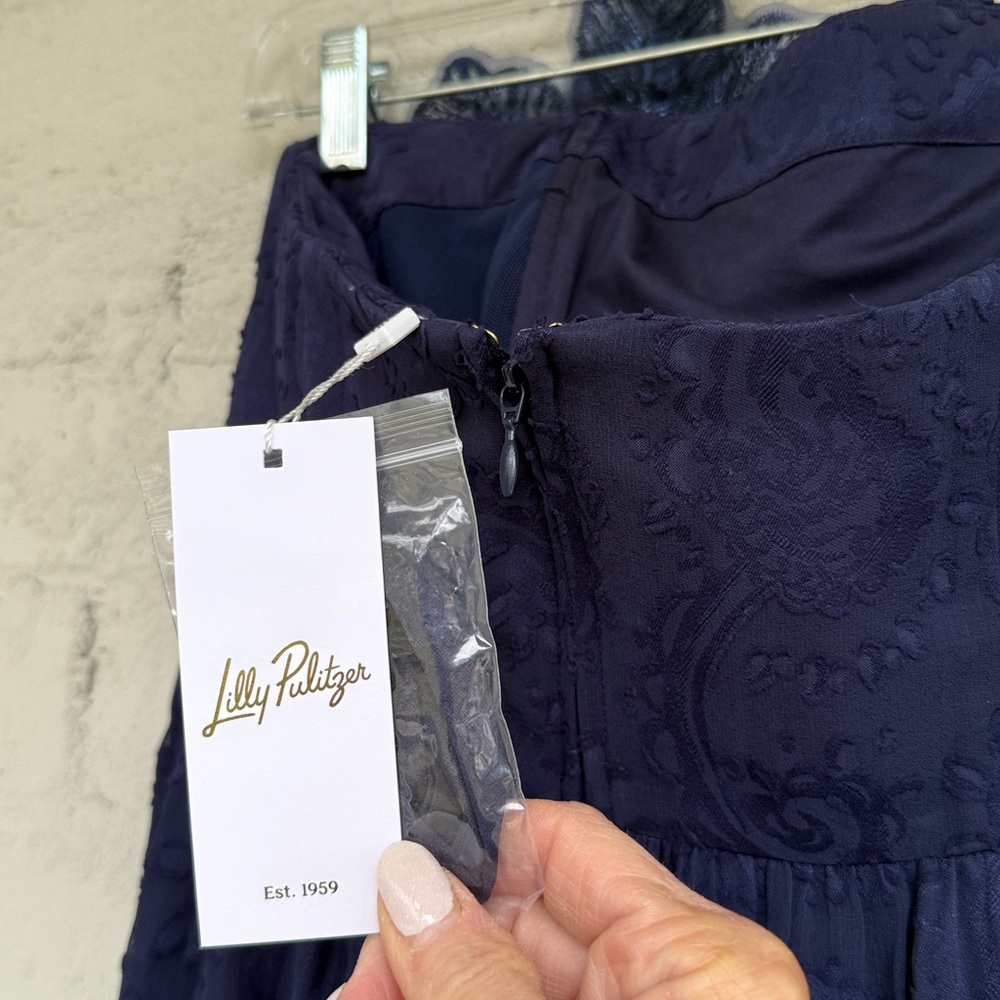 NWT Lilly Pulitzer Mollylin Clip Maxi Dress True Navy Size 6 - Picture 3 of 13